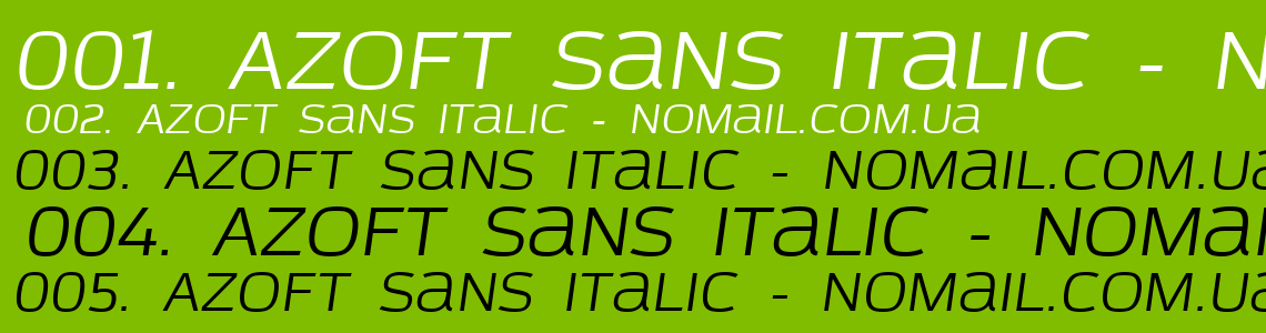Шрифт Azoft Sans Italic