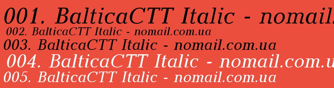 Шрифт BalticaCTT Italic