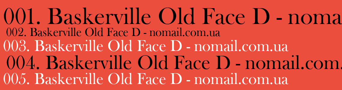 Шрифт Baskerville Old Face D