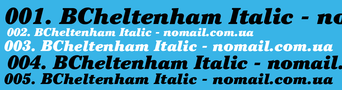 Шрифт BCheltenham Italic