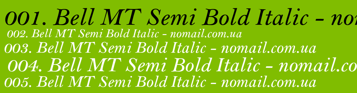 Шрифт Bell MT Semi Bold Italic