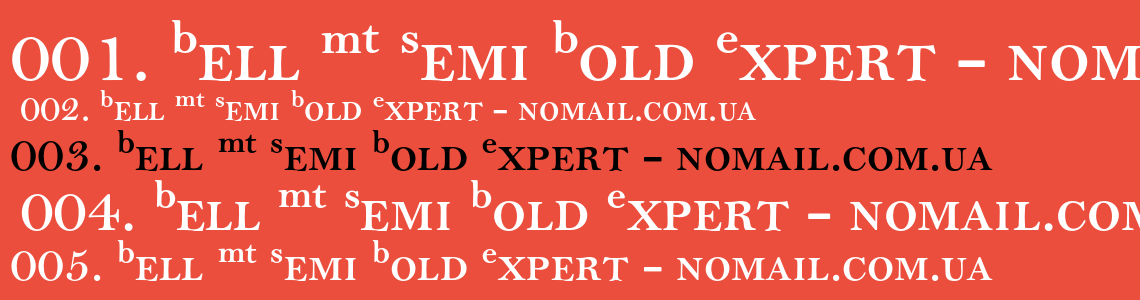 Шрифт Bell MT Semi Bold Expert