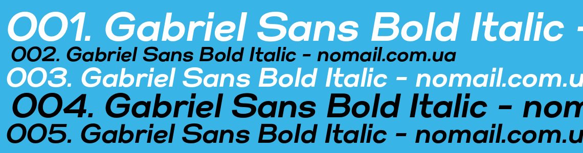 Шрифт Gabriel Sans Bold Italic