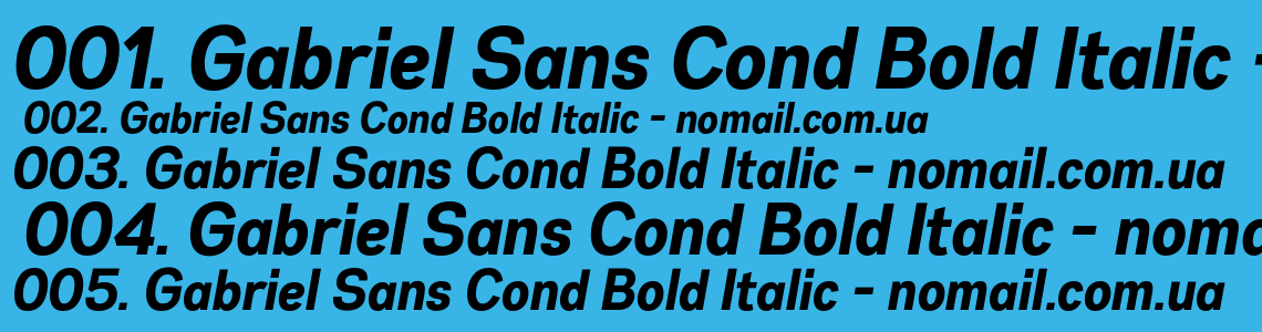 Шрифт Gabriel Sans Cond Bold Italic
