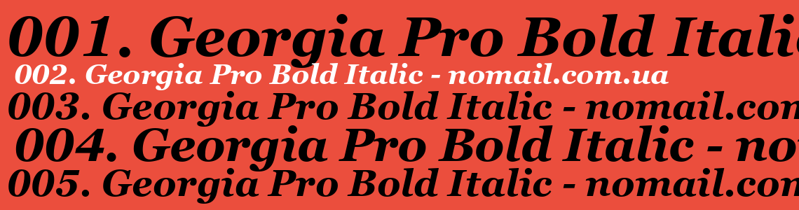 Шрифт Georgia Pro Bold Italic