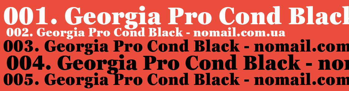 Шрифт Georgia Pro Cond Black