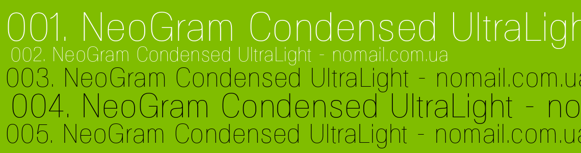 Шрифт NeoGram Condensed UltraLight