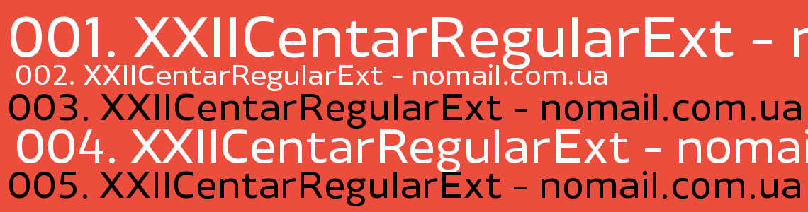 Шрифт XXIICentarRegularExt