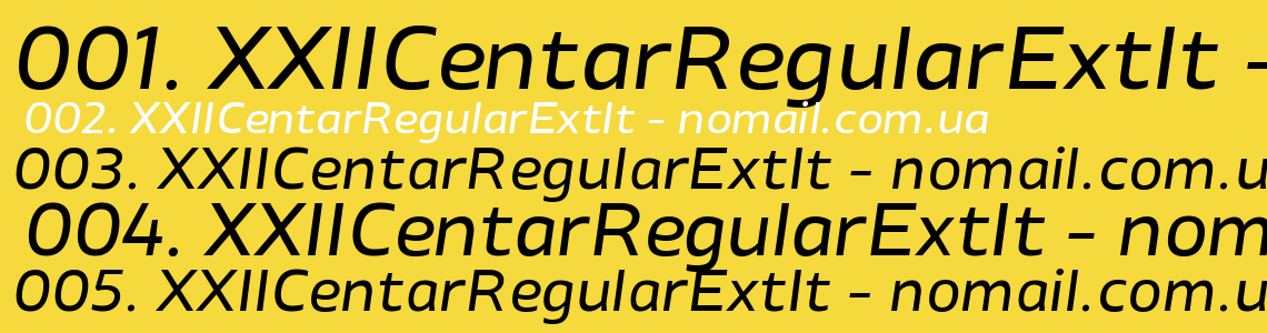 Шрифт XXIICentarRegularExtIt