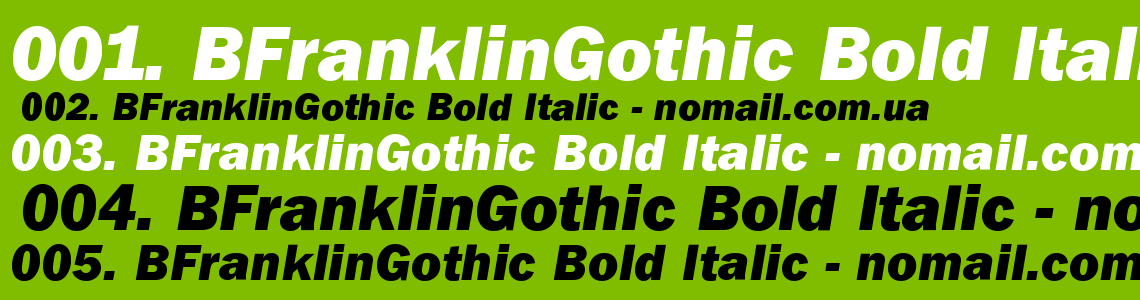 Шрифт BFranklinGothic Bold Italic