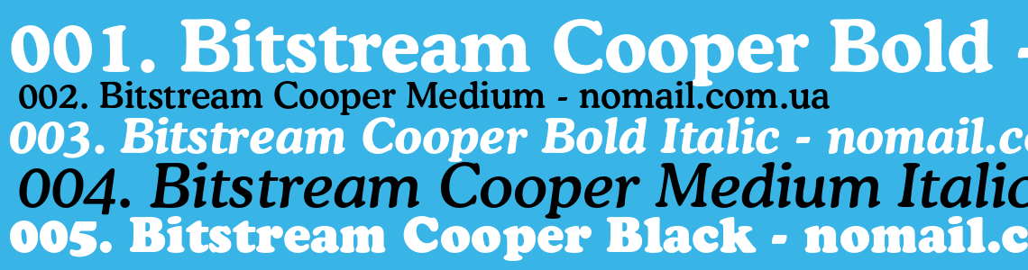 Шрифт Bitstream Cooper