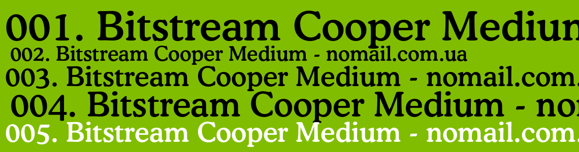 Шрифт Bitstream Cooper Medium