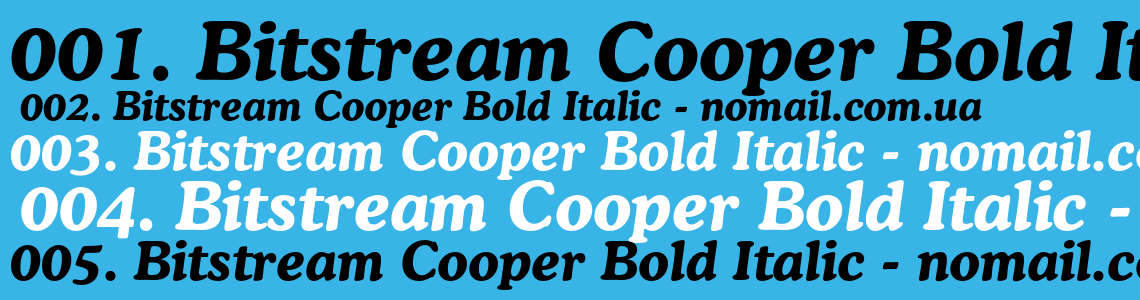 Шрифт Bitstream Cooper Bold Italic