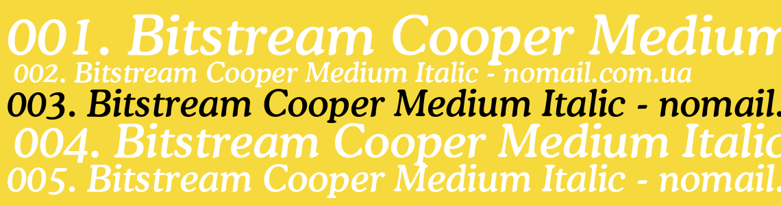 Шрифт Bitstream Cooper Medium Italic