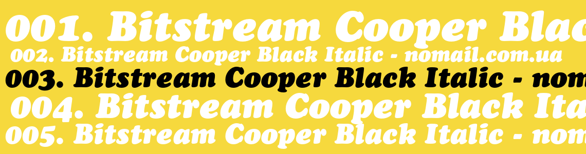 Шрифт Bitstream Cooper Black Italic