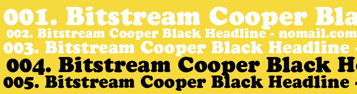 Шрифт Bitstream Cooper Black Headline