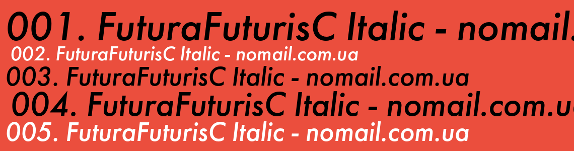 Шрифт FuturaFuturisC Italic