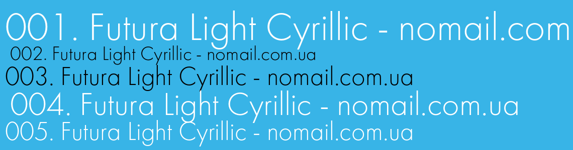 Шрифт Futura Light Cyrillic