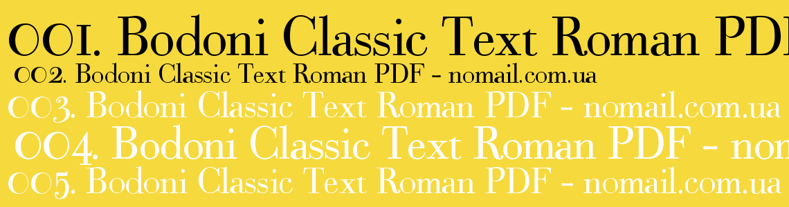 Скачать шрифт Bodoni Classic Text Roman PDF