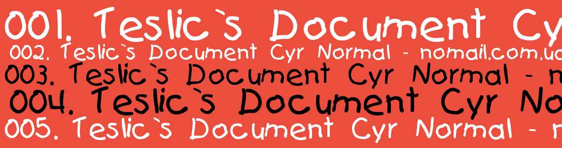 Скачать шрифт Teslic`s Document Cyr Normal без регистрации, прамая ссы...