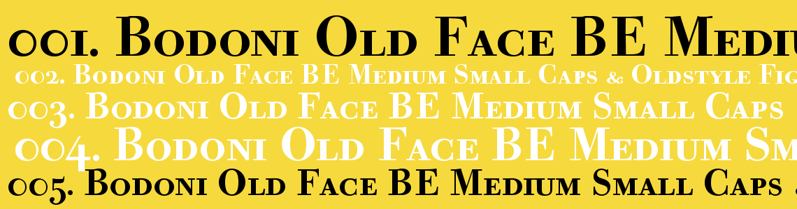 Шрифт Bodoni Old Face BE Medium Small Caps & Oldstyle Figures