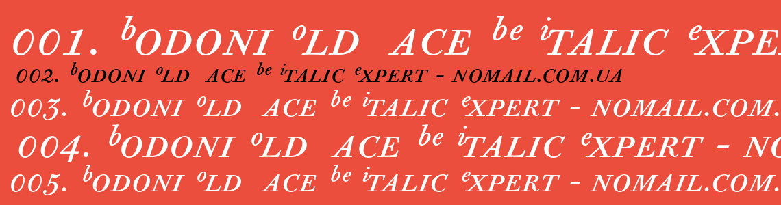 Шрифт Bodoni Old Face BE Italic Expert