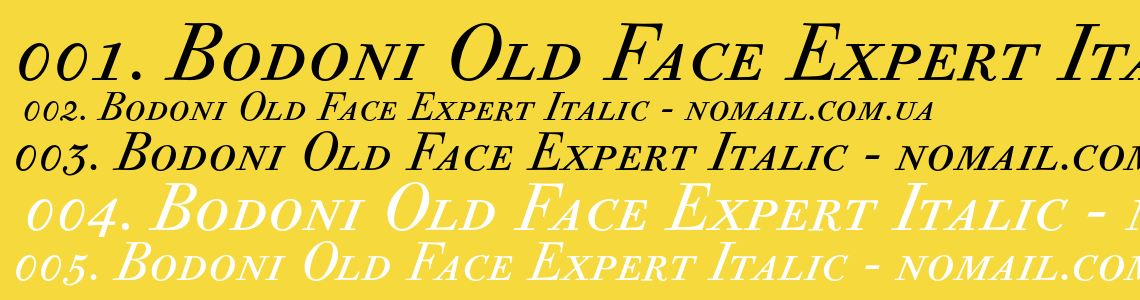 Шрифт Bodoni Old Face Expert Italic