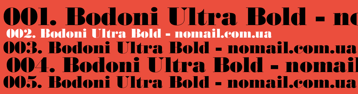 Шрифт Bodoni Ultra Bold