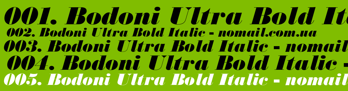 Шрифт Bodoni Ultra Bold Italic