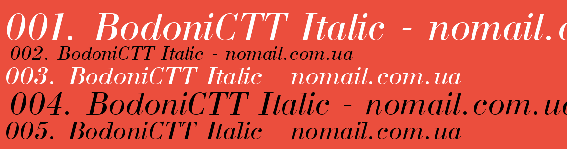 Шрифт BodoniCTT Italic