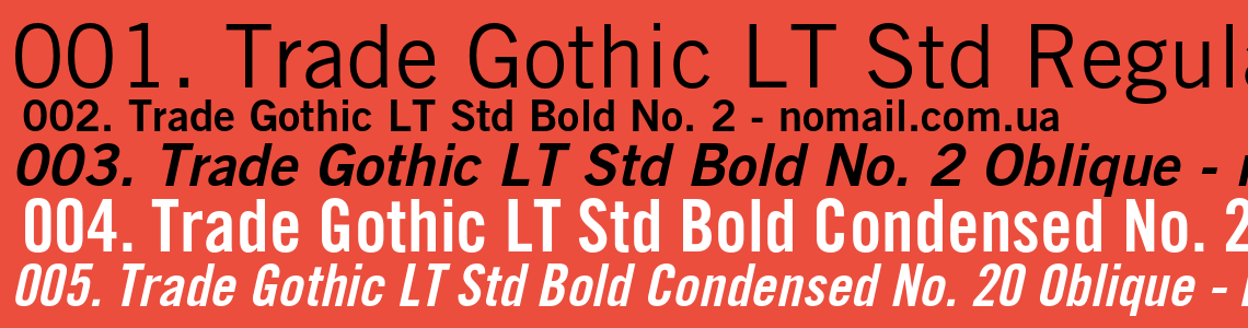 Шрифт Trade Gothic LT Std