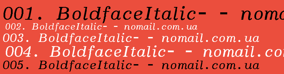 Шрифт BoldfaceItalic-