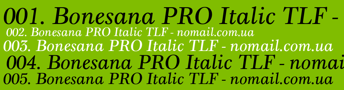 Шрифт Bonesana PRO Italic TLF