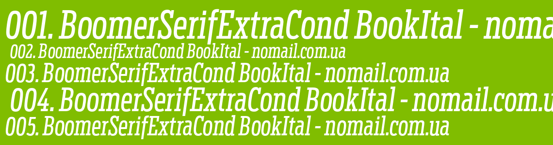 Шрифт BoomerSerifExtraCond BookItal