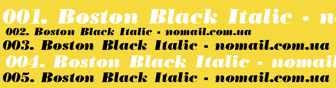 Шрифт Boston Black Italic