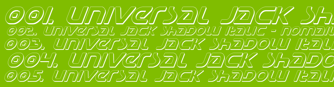 Шрифт Universal Jack Shadow Italic