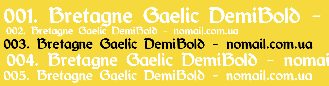 Шрифт Bretagne Gaelic DemiBold