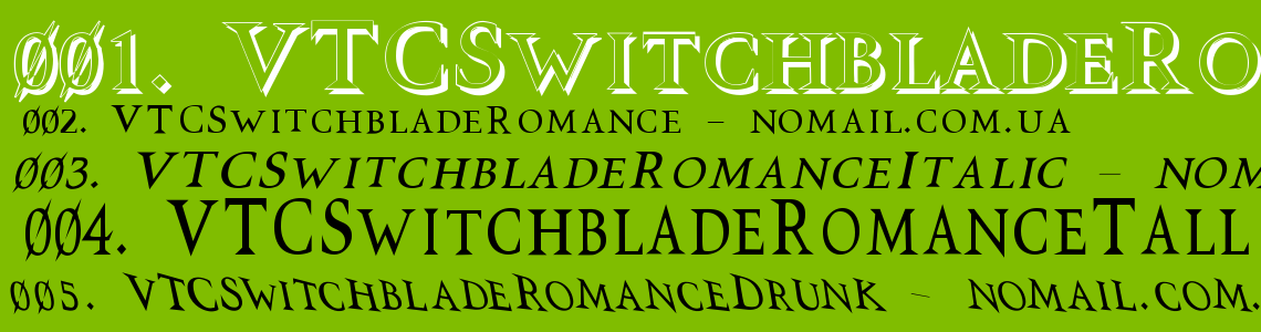 Шрифт VTCSwitchbladeRomance