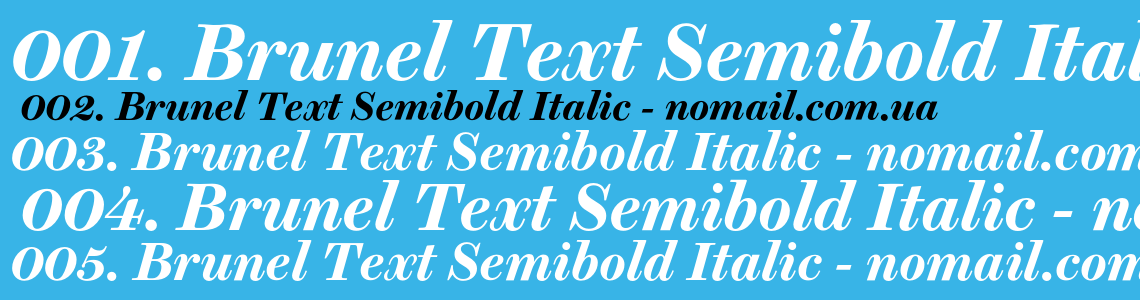 Шрифт Brunel Text Semibold Italic