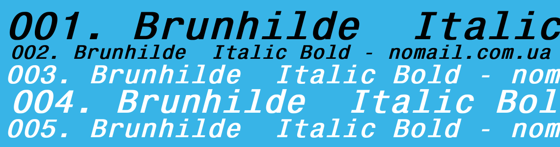 Шрифт Brunhilde  Italic Bold