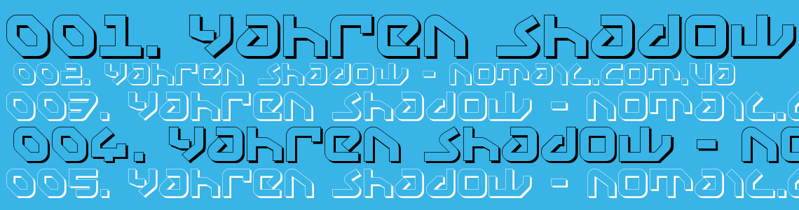 Шрифт Yahren Shadow