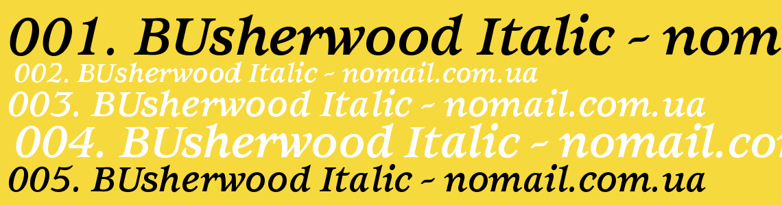 Шрифт BUsherwood Italic