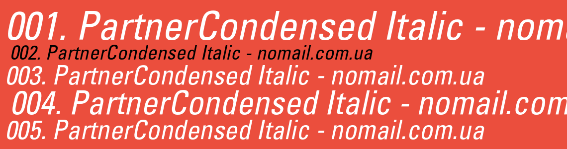 Шрифт PartnerCondensed Italic