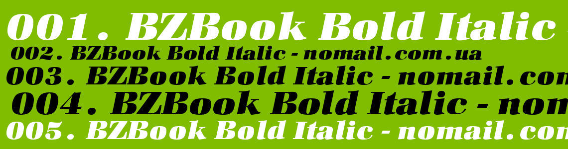 Шрифт BZBook Bold Italic