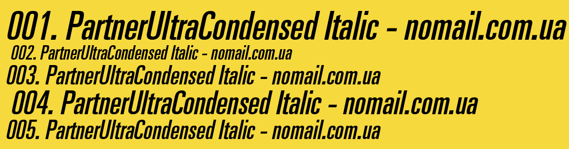 Шрифт PartnerUltraCondensed Italic
