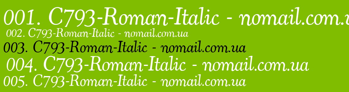 Шрифт C793-Roman-Italic