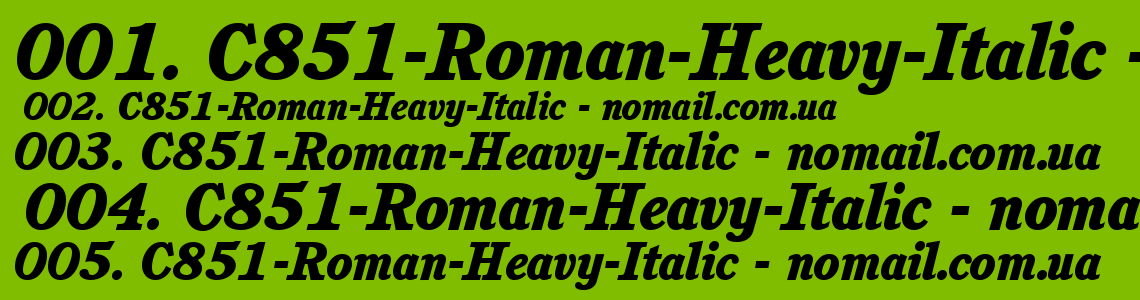 Шрифт C851-Roman-Heavy-Italic
