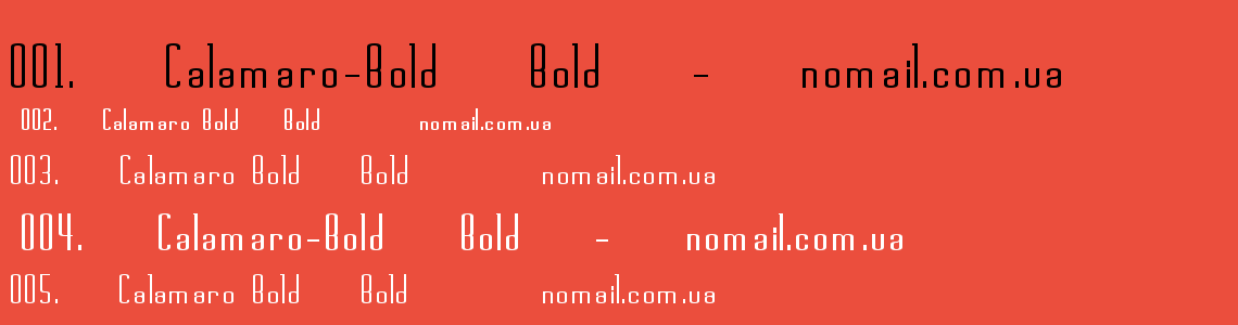 Шрифт Calamaro-Bold Bold