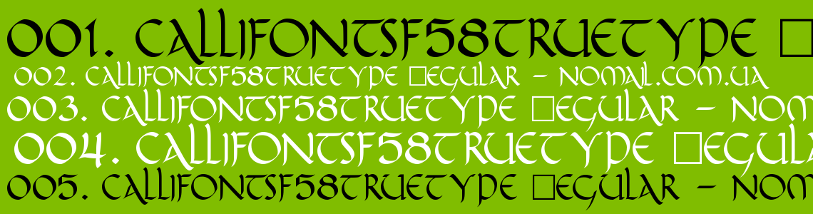 Шрифт CallifontsF58TrueType Regular