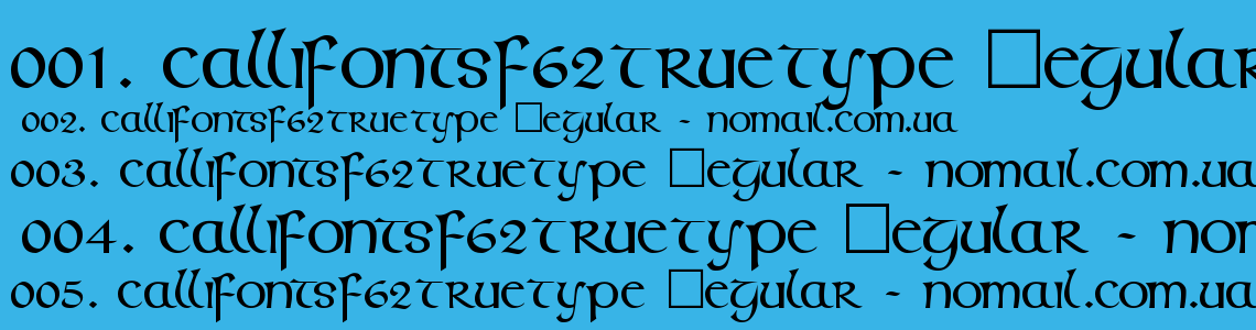 Шрифт CallifontsF62TrueType Regular